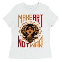 White make art not war symbol Ladies Tee - FloraArt