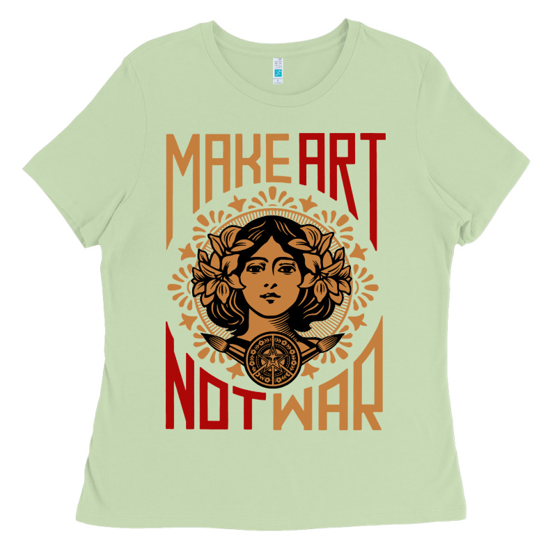 Make Art Not War Symbol Ladies Tee by FloraArt | Teevron