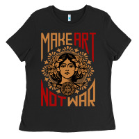 Black make art not war symbol Ladies Tee - FloraArt