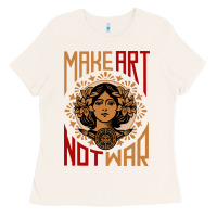 Bone make art not war symbol Ladies Tee - FloraArt