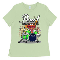Matcha ANIMAL DRUMMER PEARL DRUMS Ladies Tee - FloraArt