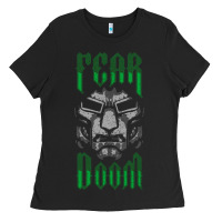 Black Fear Doom Ladies Tee - FloraArt
