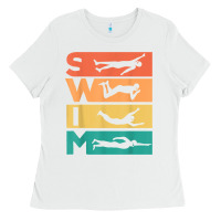 Retro Vintage Swimming Gift For Swimmers T Shirt Ladies Tee | Teevron