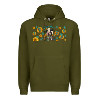 Army Green Coffee Then Cows Premium Hoodie - LillyAllenDesigns