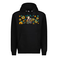 Black Coffee Then Cows Premium Hoodie - LillyAllenDesigns