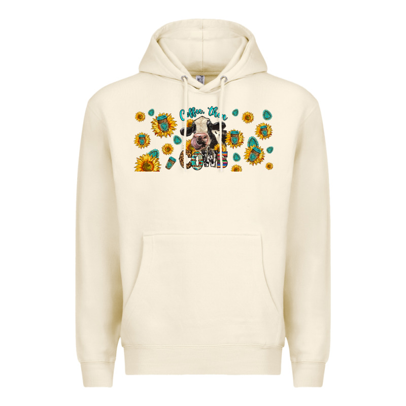 Coffee Then Cows Premium Hoodie by LillyAllenDesigns | Teevron