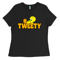 Black tweety Ladies Tee - FloraArt
