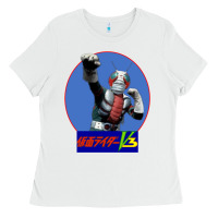 White KAMEN RIDER V3 PUNCH Ladies Tee - FloraArt