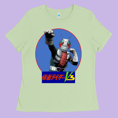 Kamen Rider V3 Punch Ladies Tee Designed By Floraart