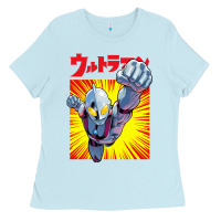 Baby Blue ultraman exclusive yellow Ladies Tee - FloraArt