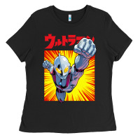 Black ultraman exclusive yellow Ladies Tee - FloraArt