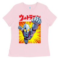 Bubblegum Pink ultraman exclusive yellow Ladies Tee - FloraArt
