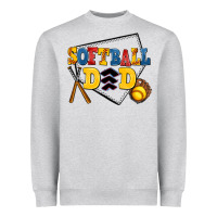 Heather Grey softball dad Heavyweight Sweatshirt - AdoDesignShop