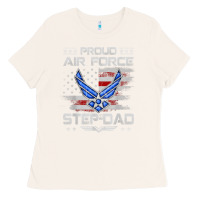 Bone proud air force step dad veteran vintage flag veterans day t shirt Ladies Tee - FloraArt