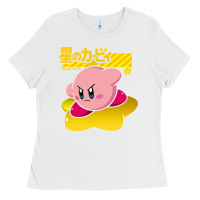White kirby men's pink Ladies Tee - FloraArt