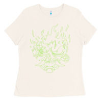 Bone Cyberpunk samurai Neon Green Ladies Tee - FloraArt