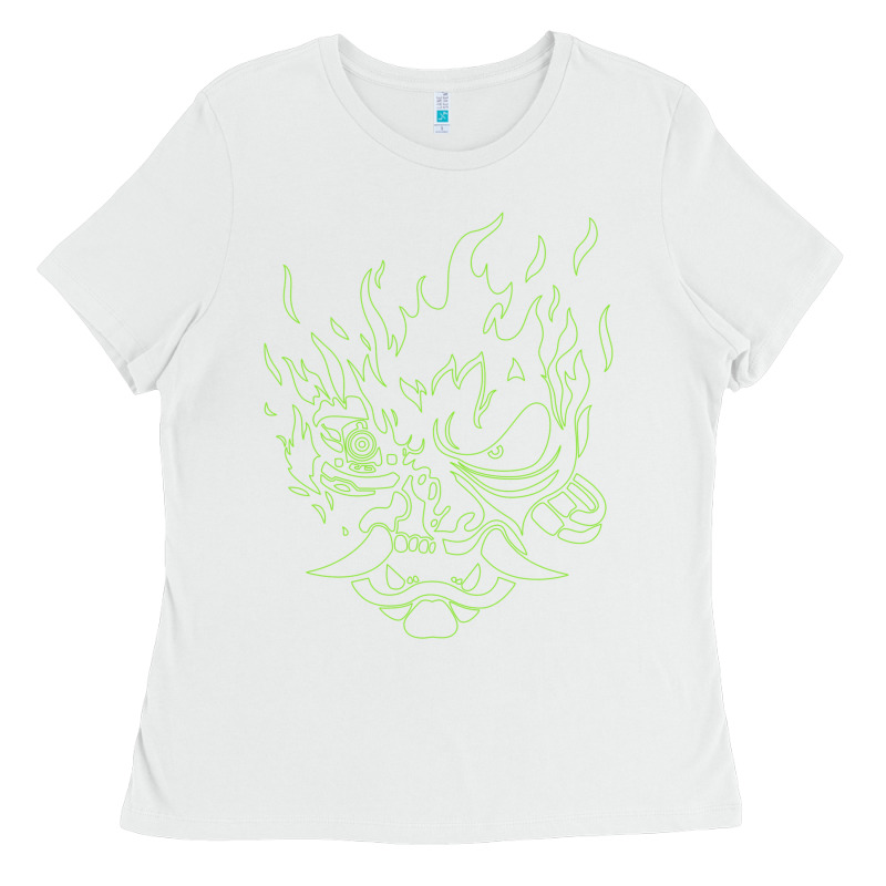 Cyberpunk Samurai Neon Green Ladies Tee by FloraArt | Teevron