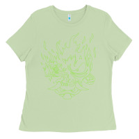 Matcha Cyberpunk samurai Neon Green Ladies Tee - FloraArt