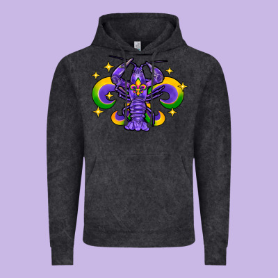 Mardi Gras Crawfish 2 Vintage Hoodie Designed By Fadigitalartstudio