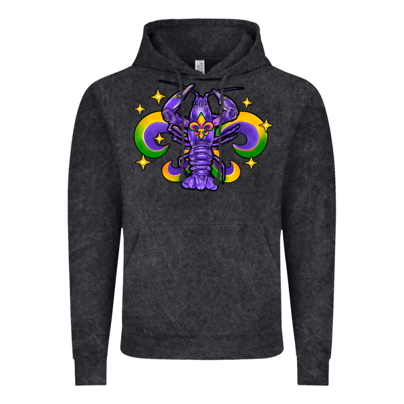 Mardi Gras Crawfish 2 Vintage Hoodie by FaDigitalArtStudio | Teevron