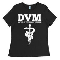 Black Doctor of Veterinary Medicine DVM Veterinarian Vet Tech Ladies Tee - FloraArt