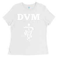 White Doctor of Veterinary Medicine DVM Veterinarian Vet Tech Ladies Tee - FloraArt