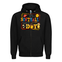 Black its a softball kinda day Zipper Hoodie - AdoDesignShop