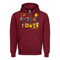 Burgundy its a softball kinda day Zipper Hoodie - AdoDesignShop