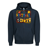 Navy its a softball kinda day Zipper Hoodie - AdoDesignShop