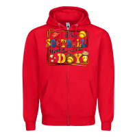 Red its a softball kinda day Zipper Hoodie - AdoDesignShop