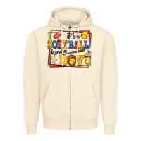 Sandshell its a softball kinda day Zipper Hoodie - AdoDesignShop