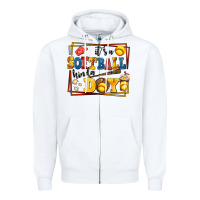 White its a softball kinda day Zipper Hoodie - AdoDesignShop