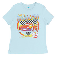 Baby Blue cars lightning mcqueen Ladies Tee - FloraArt