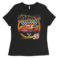 Black cars lightning mcqueen Ladies Tee - FloraArt