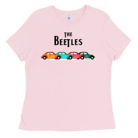 Bubblegum Pink beetles Ladies Tee - FloraArt