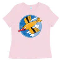Bubblegum Pink Ww2 91St Bomb Squadron Flying Fortress Soaring Bird Patch Ladies Tee - FloraArt