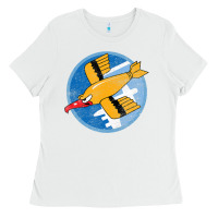 White Ww2 91St Bomb Squadron Flying Fortress Soaring Bird Patch Ladies Tee - FloraArt