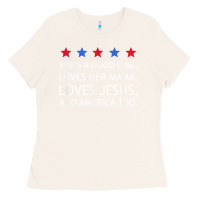 Bone she's a good girl, she's loves her mama, loves jesus t shirt Ladies Tee - FloraArt