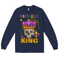 Navy skull mardi gras king Long Sleeve Tee - FaDigitalArtStudio