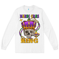 White skull mardi gras king Long Sleeve Tee - FaDigitalArtStudio