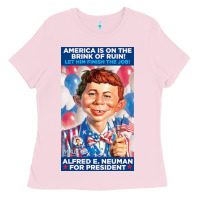 Bubblegum Pink alfred e. neuman for president Ladies Tee - FloraArt