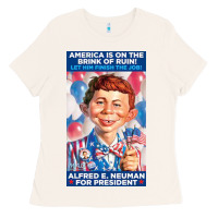Bone alfred e. neuman for president Ladies Tee - FloraArt