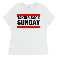 White TAKING BACK SUNDAY Ladies Tee - FloraArt