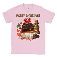 Bubblegum Pink merry christmas cupcake chocolate Classic Tee - CowGirlArtShop