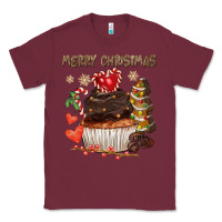 Burgundy merry christmas cupcake chocolate Classic Tee - CowGirlArtShop