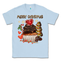 Dusty Blue merry christmas cupcake chocolate Classic Tee - CowGirlArtShop