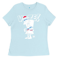 Baby Blue schoolhouse rock vote with bill with white type t shirt Ladies Tee - FloraArt