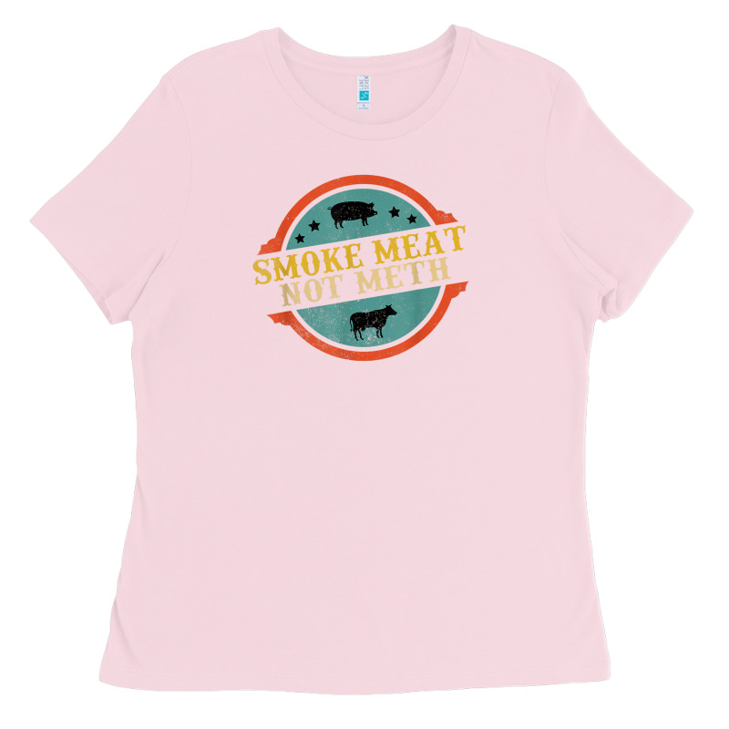 Smoke Meat Not Meth Funny Bbq Grill Lover Meat Lover Retro Ladies Tee by FloraArt | Teevron