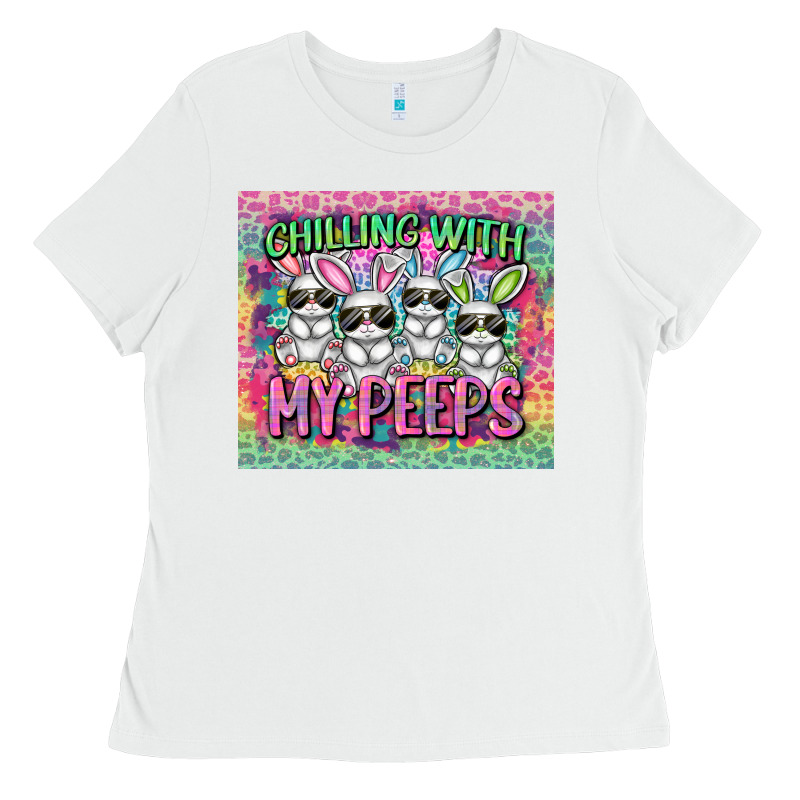 Easter Day Chilling With My Peeps Ladies Tee by CowGirlArtShop | Teevron
