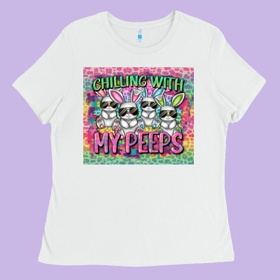 Easter Day Chilling With My Peeps Ladies Tee Designed By Cowgirlartshop